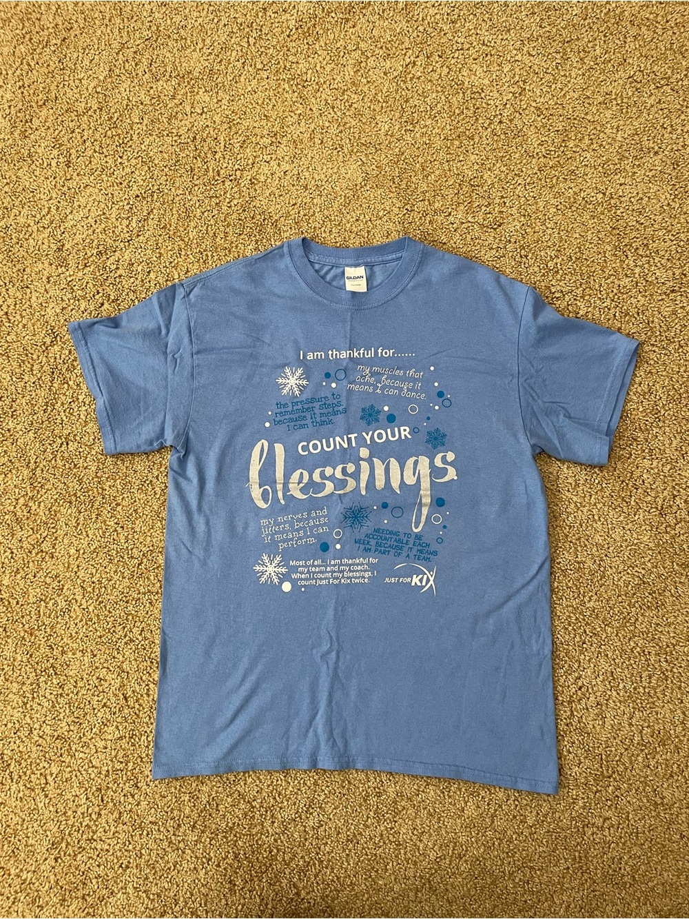 Just for Kix Count Your Blessings Thankful Graphic T-Shirt - Adult Medium